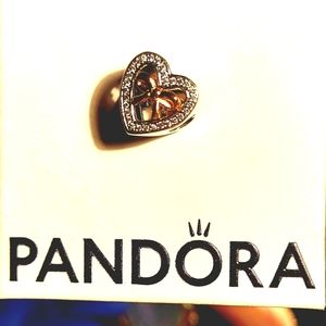 New Pandora " Bound by Love" Two-Tone Charm 791875CZ